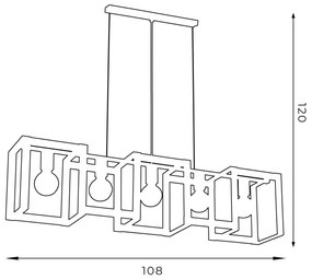 Lampadario a sospensione con filo KARTEL 5xE27/60W/230V