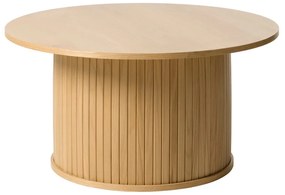 Tavolino rotondo in rovere decorato in colore naturale ø 90 cm Nola - Unique Furniture