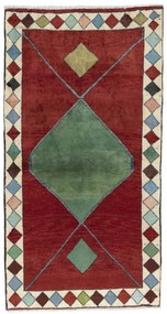 Gabbeh Tappeto 100 x 190 Rosso (Iran) Annodato A Mano