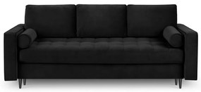 Divano letto in velluto nero Santo - Milo Casa