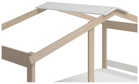 Letto bianco/naturale in pino 90x190 cm Angel - Marckeric