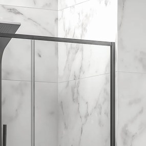 Porta doccia 110 cm colore nero vetro 6 mm altezza 200h | KLA4000N - KAMALU