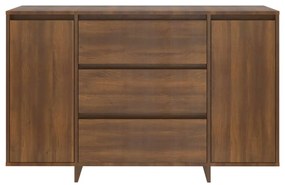 Credenza con 3 cassetti rovere marrone 120x41x75 cm truciolato