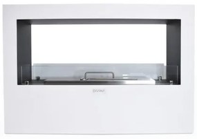 Camino a bioetanolo da terra per interno esterno Giotto S Bianco 100x30x70