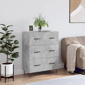 Credenza grigio cemento 69,5x34x90 cm in legno multistrato