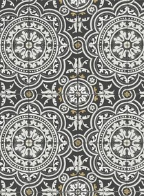 Tapete Piccadilly von Cole & Son - Grey on Black