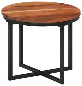Tavolino Salotto 35x35x30cm İn Legno Massello Di Acacia E Ferro /