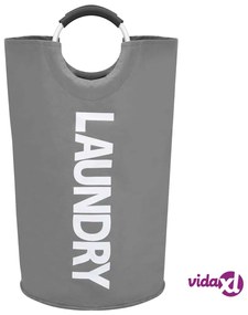 vidaXL Portabiancheria 2 pz Grigio