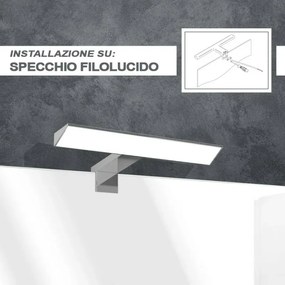 Lampada LED 30 cm triangolare con luce fredda e doppia installazione