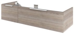 Mobile da bagno sotto lavabo SENSEA Neo grigio / argento lucido L 135 x H 32 x P 48 cm 1 cassetto, lavabo non incluso