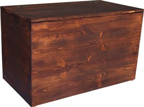 Cassapanca pouf contenitore in legno massello NOCE cm 78