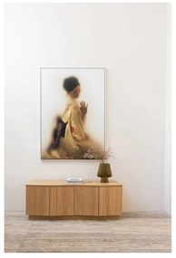 Mobile TV di colore naturale in rovere massiccio 133x52x45 cm Zuma – WOOOD