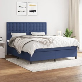 Giroletto A Molle Con Materasso Blu 160x200 Cm İn Tessuto /