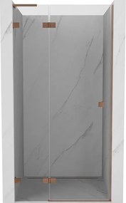 Mexen Lunar L porta doccia a bilico sinistra 125 cm, trasparente, rame spazzolato - 834L-125-000-65-00-L