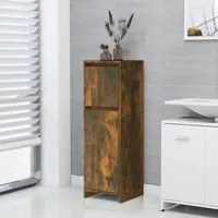 Armadietto Bagno Rovere Fumo 30x30x95 cm in Legno Multistrato 815552