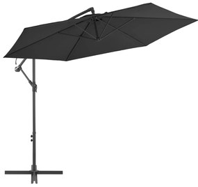 Ombrellone A Sbalzo Palo İn Alluminio 300 Cm Nero /