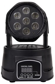 Testa mobile motorizzata Mini Led Wash 70W (7x10W) RGBW DMX512 con telecomando Wisdom