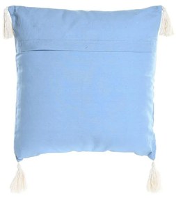 Cuscino DKD Home Decor Azzurro Poliestere Cotone Bianco (40 x 15 x 40 cm)