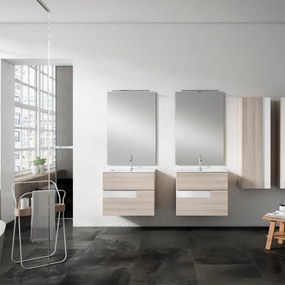 Mobile sottolavabo e lavabo Vision per vasca centrale canapa/bianco L 60 x H 55 x P 45 cm 2 cassetti