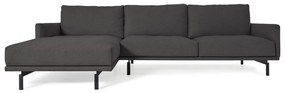Kave Home - Divano Galene 4 posti con chaise longue sinistra grigio 314 cm