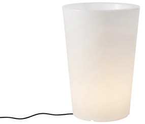 Lampada da terra da esterno bianca 60 cm vaso di fiori IP44 - Verano