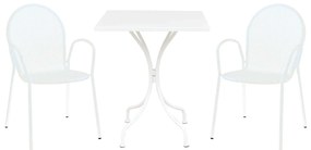 ROMANUS - set tavolo in metallo cm 60 x 60 x 72 h con 2 poltrone Maris