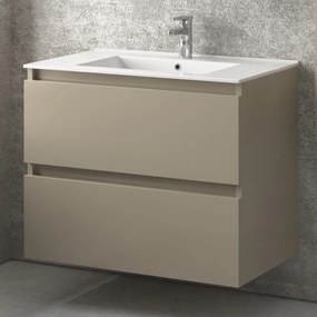 Mobile bagno sospeso 80cm con lavabo integrato e 2 cassetti TOD-80L - KAMALU