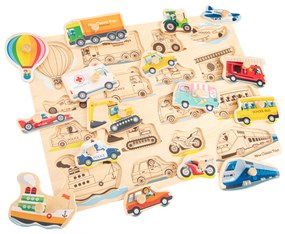 Puzzle in legno - Mezzi di trasporto - 16 pezzi