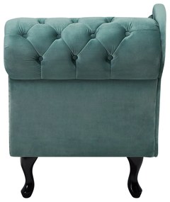 Chaise longue destra in velluto verde menta NIMES Beliani
