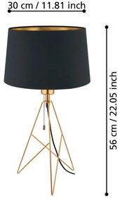 Eglo 39179 - Lampada da tavolo CAMPORALE 1xE27/60W/230V