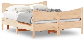 Letto Senza Materasso 135x190 Cm İn Legno Massello Di Pino /