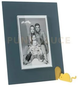 Portafoto topino piccolo petrolio ,ocra in ferro e polimetilmetacri...