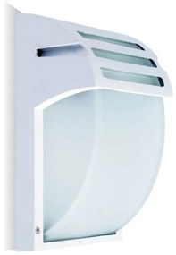 Applique Lampada Da Parete Giardino Esterno Attacco E27 Colore Bianco Vetro Opale SKU-7077