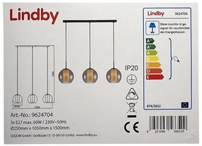 Lindby - Lampadario a sospensione con filo YELA 3xE27/60W/230V