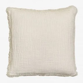 Cuscino quadrato in garza di cotone (45x45 cm) Jobert Beige Crema - Sklum