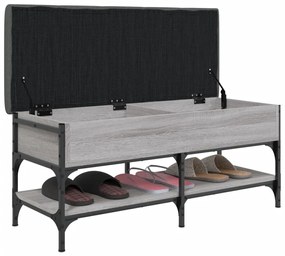 Panca Porta Scarpe Grigio Sonoma 102x42x45 cm Legno Multistrato