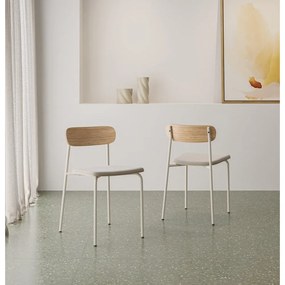 Set di 2 sedie da pranzo in colore beige-naturale Adriana - Marckeric