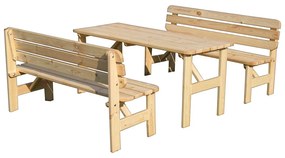 Panchina da giardino in legno di colore naturale Viking - Rojaplast