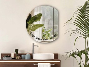 Adesivo per specchio S47 – Hey! Wash your hands. (round)