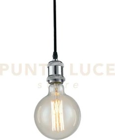 Lampadario a sospensione vintage cromo 1 luce attacco e27 126cm