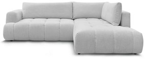 Divano angolare grigio chiaro allungabile e con contenitore (penisola a destra/a L) Fuji – Bobochic Paris