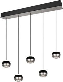 Lampadario LED nero e argentato Orbit – Trio Select