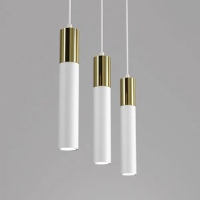 Lampadario a sospensione con filo CASSA 3xGU10/8W/230V bianco/oro