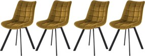 Set di 4 sedie K332 in velluto senape
