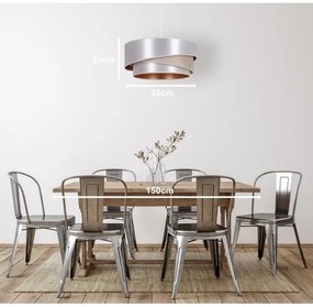 Duolla - Lampadario a sospensione con filo KOBO 1xE27/15W/230V diametro 45 cm argento/oro