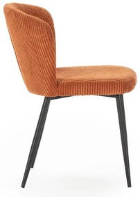 Set di 4 sedie da pranzo in velluto a coste arancione Megan - Marckeric