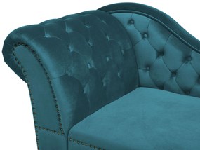 Chaise longue sinistra in velluto verde acqua NIMES Beliani