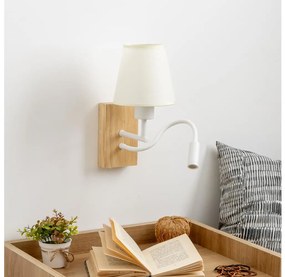 Brilagi - Applique a LED NUBILA WOOD 1xE27/25W/230V + LED/3W quercia/color crema