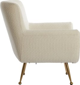 Poltrona crema in bouclé Vinstra - Light &amp; Living