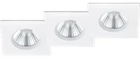 Faretti da Incasso Led Interno Soffitto Quadrato Cromo 8,5 3 Pz Zagros GD Trio